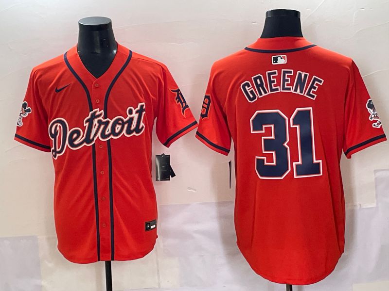 Men 2025 Detroit Tigers #31 Greene Orange Nike MLB Jersey style 7181->detroit tigers->MLB Jersey